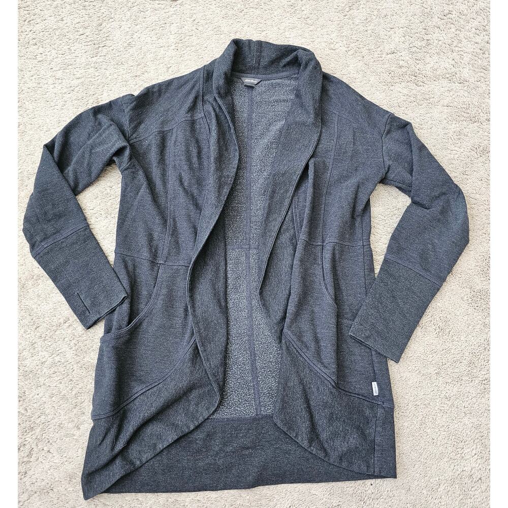 Eddie Bauer open front cardigan sweater gray size small